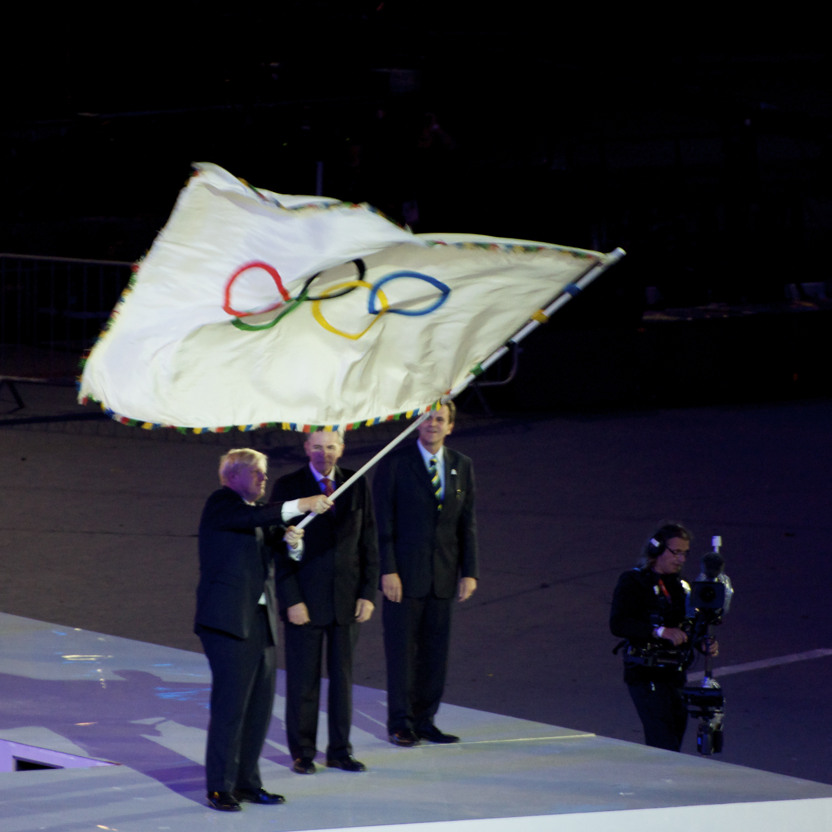 1 The Olympic flag at the closing ceremony of the 2012 Summer Olympic.jpg